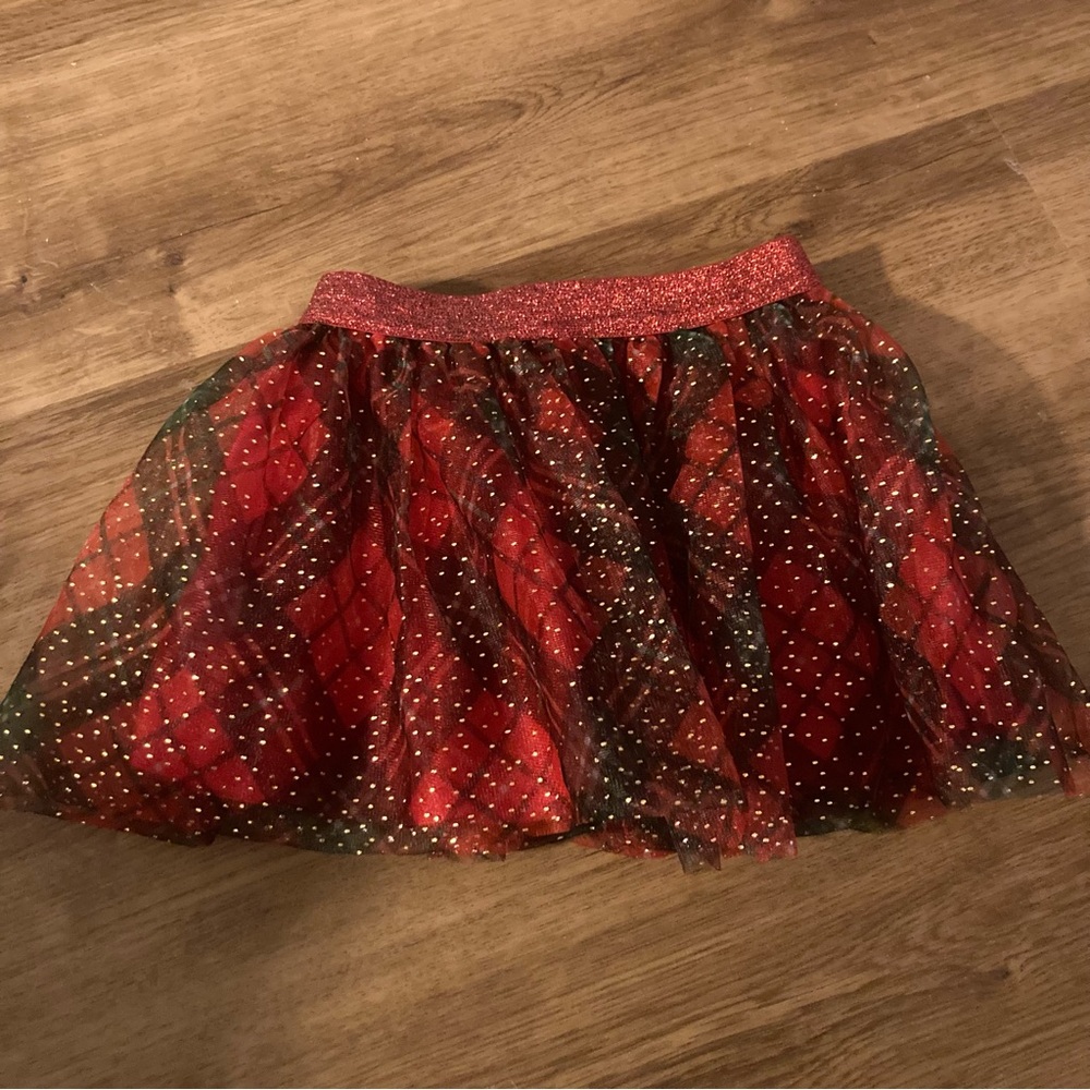5/$15 Holiday Time Red & Green Plaid Skirt 2T